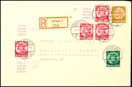 A4+12+A4 Fridericus Senkr. Mit A4+12 Mit Rand Mit Passerkreuz + 2 Marken Als 4er-Block Mit Zusatzfrankatur 6 Pf.... - Autres & Non Classés