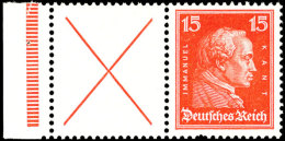 X+15 Pf., Kant 1927, Waager. Zusammendruck Mit Rand, Postfrisch, Mi. 250,-, Katalog: W23 **X 15 Pf., Kant 1927,... - Autres & Non Classés