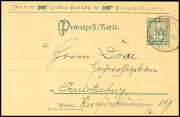 BERLIN, 2 Pfg. Grün, Bedarfs-GSK 1896  BFBERLIN, 2 Pfg. Green, Legitimate Postal Stationery Postcard 1896 ... - Postes Privées & Locales