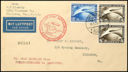 1930, Südamerikafahrt, Etappe Friedrichshafen-Lakehurst, Portogerecht Frankierter Brief Mit 2RM Und Zweimal... - Autres & Non Classés