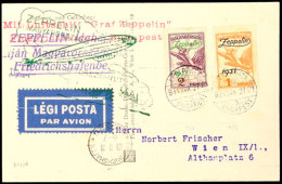 1931, Ungarnfahrt, Ungarische Post, Rückfahrtkarte Mit Beiden Zeppelinmarken, Katalog: Si.103c BF1931,... - Autres & Non Classés