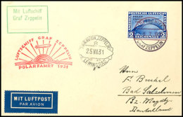 1931, Polarfahrt, Brief Mit 2 RM Und Bordpoststempel Vom 25.7.31, Katalog: Si.119B BF1931, Polar Travel, Cover... - Autres & Non Classés