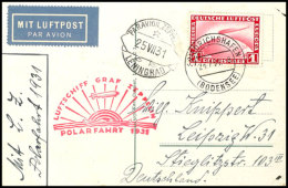 1931, Polarfahrt, Karte Mit 1 RM Von Friedrichshafen Nach Leningrad Vom 24.7.31, Katalog: Si.119E BF1931, Polar... - Autres & Non Classés