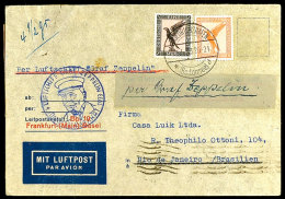 1933, 1. SAF, Auflieferung Friedrichshafen, Brief Mit 50 Pfg Und 1 RM Steinadler Nach Rio De Janeiro. Das Kuvert... - Autres & Non Classés