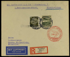1936, 1. NAF, R-Brief Ab "FRANKFURT AM MAIN C" über New York Nach Menden In Westfalen, Gute Erhaltung,... - Autres & Non Classés