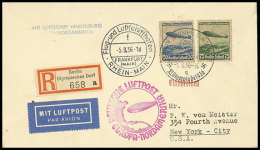 1936, 6. Nordamerikafahrt, Zuleitung Olympische Spiele, Einschreiben-Brief Mit Sonder-R-Zettel Und SST OLYMPISCHES... - Autres & Non Classés