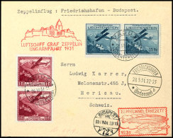 Liechtenstein 1931, Ungarnfahrt, Brief Portogrecht Frankiert Mit Luftpostmarken 35 Rp Und 1Fr Je Zwei Mal Nach... - Autres & Non Classés