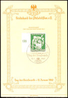 1941,Tag Der Briefmarke, DIN A6 Gedenkkarte Mit Mi.-Nr. 762 Und Ersttagssonderstempüel "Solingen 12.1.44" ... - Autres & Non Classés