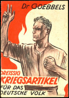 1943, "Dreißig Kriegsartikel Für Das Deutsche Volk", 16-seitige Propagandaschrift (Format Din A6 Hoch)... - Autres & Non Classés