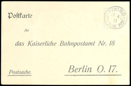 1913, Postsachen-Vordruckkarte über Die Beförderungsdauer Aus PEKING DP 17.4.13 An Das Kaiserliche... - Chine (bureaux)