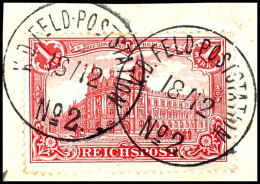 1 Mark Reichspost, Klar Gestempelt "K. D. FELDPOSTSTATION No. 2 18/12" Auf Ausschnitt Eines Feldtelegramms,... - Chine (bureaux)