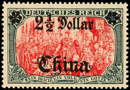 2 1/2 Dollar Auf 5 Mark Tadellos Postfrisch, Gepr. Jäschke-L. BPP, Mi. 190.-, Katalog: 47IIA **2 + Dollar... - Chine (bureaux)