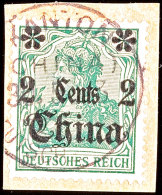 KANTON 30 5 13 Fast Vollständig Auf Briefstück 2 C. Auf 5 Pf. Germania (2/2 Z), Katalog: 16 BSCanton... - Chine (bureaux)