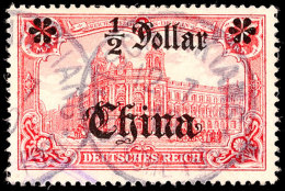 TSCHINKIANG DP 12.7.10, Klar Und Komplett Auf Loser Marke 1/2 Dollar Auf 1 M. Ohne Wasserzeichen, Leichte Bugspur,... - Chine (bureaux)