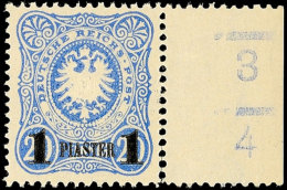 1 Piaster Auf 20 Pf. Tadellos Postfrisch Vom Rechten Bogenrand, Noch Völlig Unsigniert, Mi. 100.-, Katalog:... - Turquie (bureaux)