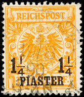 1 1/4 Piaster Auf 25 Pf. In A-Farbe O Min. Erh. Gepr. Hollmann BPP, Mi. 350.-, Katalog: 9a O1 +... - Turquie (bureaux)