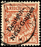 50 Pfg Mit Schwarzem Bdr.-Aufdruck "Deutsch-Neu-Guinea", Tadellos Gestempelt, Gepr. Bothe BPP, Katalog: 6 O50... - Nouvelle-Guinée