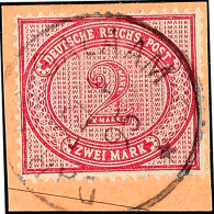 2 Mark Dunkelrotkarmin Mit Stempel "DAR-ES-SALAAM 22/4 95", Auf Briefstück, Kabinett, Katalog: V37e BS2... - Afrique Orientale