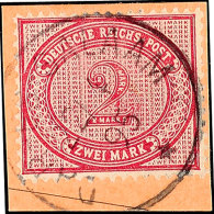 2 Mark Dunkelrotkarmin Mit Stempel "DAR-ES-SALAAM 22/4 95", Auf Briefstück, Kabinett, Katalog: V37e BS2... - German East Africa