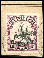 45 Heller Kaiseryacht Mit Wasserzeichen Auf Kabinett-Briefstück Mit Stempel DAR-ES-SALAAM, Mi. 70.-, Katalog:... - Afrique Orientale