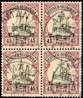 45 H Kaiseryacht, Viererblock Tadellos Gestempelt, Mi. 280.-, Katalog: 36VBl. O45 H Imperial Yacht, Block Of... - Afrique Orientale