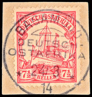 BAGAMOJO 24/3 14 (Arge Type 3), Ideal Klar Und Zentrisch Auf Briefstück 7½ Heller, Katalog: 32... - Afrique Orientale