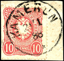 10 Pfennige Mit Entwertung "KAMERUN 21 1 88 *" Auf Briefstück, Tadellose Erhaltung., Katalog: V41 BS10... - Cameroun