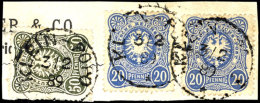 20 Pfennige In C-Farbe Und 50 Pfennige In B-Farbe Auf Briefstück Mit Entwertung "Klein Popo 3/2 89", Mi.... - Cameroun