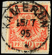 10 Pf Tadellos Auf Briefstück, Zentrisch Gestempelt KAMERUN 15/7 95, Mi. 60,-, Katalog: V47b BS10 Pf In... - Cameroun