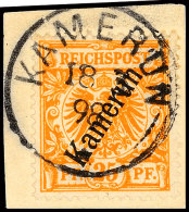 25 Pf. Dunkelorange Tadellos Auf Briefstück, Mi. 120.-, Katalog: 5b BS25 Pf. Dark Orange In Perfect... - Cameroun