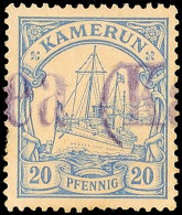 (BU)EA (K(amerun), Violetter L1, Vermutlicher Innendienststempel Zur Entwertung Verwendet Auf 20 Pf. Ultramarin (2... - Cameroun