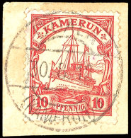 DUALA (KAMERUN) *b 30.8.12, Klar Und Komplett Auf Kabinett-Briefstück Mit Mi.-Nr. 26 (links Oben Eckzahnbug),... - Cameroun