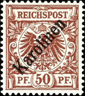 50 Pf. Diagonalaufdruck Tadellos Postfrisch, Gepr. Kosack Und Dopp. Bothe BPP, Sowie Fotoattest Dr. Hartung:... - Carolines