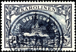 3 Mark Kaiseryacht Mit Aushilfsweiser Entwertung Durch Dienstsiegel, Mi. 170,--, Katalog: 18 O3 Mark Imperial... - Carolines