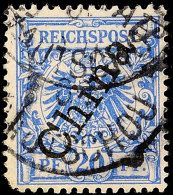 20 Pf. Steilaufdruck Mitläufer Mit Zahnfehler, Mi. 240,-, Katalog: M4II O20 Pf. Steep Overprint Follower... - Kiautchou