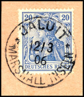 20 Pfg Germania Als Mitläufer Mit Entwertung "JALUIT * * MARSHALL-INSELN 12/3 06" Auf... - Marshall