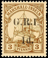 1 D Auf 3 Pf. Postfrisch, 2-3 Zähne Fehlen, Mi. 100.-, Katalog: 1I **1 D On 3 Pf. Mint Never Hinged, 2-3... - Marshall