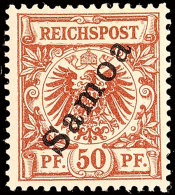 50 Pfg Krone/Adler Mit Schrägem Bdr.-Aufdruck "Samoa", Tadellos Ungebraucht, Mi. 45.-, Katalog: 6 *50 Pfg... - Samoa