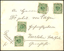 5 Pfg Krone/Adler In B-Farbe Per Vier Auf R-Brief Mit Entwertung "Klein-Popo 14/11 92" Nach Iserlohn Mit... - Togo