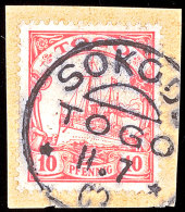 SOKODE 11 7 09, Klar Auf Briefstück 10 Pf. Schiffszeichnung, Katalog: 9 BSSOKODE 11 7 09, Clear On Piece... - Togo