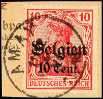 "AMAY 1 VI 1918"; Klar Und Zentr. Auf Paketkartenausschnitt 10 C., Katalog: 14 BSAMAY 1 VI 1918, Catalogue: 14... - 1° Guerre Mondiale