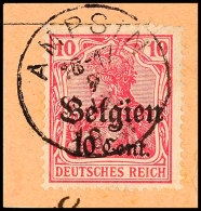 "AMPSIN 2 IX 1918",  Klar Und Zentr. Auf Paketkartenausschnitt 10 C., Katalog: 14 BSAMPSIN 2 IX 1918, S.O.T.N... - 1° Guerre Mondiale