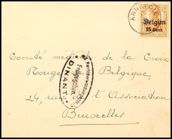"ANNEVOIE 24 V 18" Auf Zensurbrief 15 C. Nach Brüssel, Katalog: 15 BFANNEVOIE 24 V 18 On Censored Letter... - 1° Guerre Mondiale