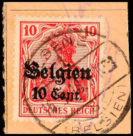 "ELSENE 1b 16.9.18", Klar Auf Paketkartenausschnitt, 10 C., Katalog: 14 BSELSENE 1b 16. 9. 18, Clear On Package... - 1° Guerre Mondiale