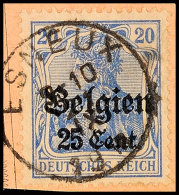 "ESNEUX 21 IX 1918",  Klar Auf Paketkartenausschnitt 25 C., Katalog: 18 BSESNEUX 21 IX 1918, Clear On Package... - 1° Guerre Mondiale