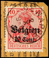 "GENAPE 2 X 18"; Klar Auf Paketkartenausschnitt 10 C., Katalog: 14 BSGENAPE 2 X 18, Catalogue: 14 BS - 1° Guerre Mondiale