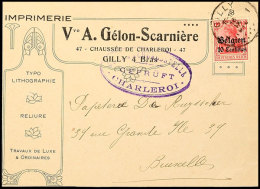 "GILLY 1 16 IV 1916", Klar Auf Zensurbriefvorderseite 10 C. Nach Brüssel, Katalog: 3 BSGILLY 1 16 IV 1916,... - 1° Guerre Mondiale
