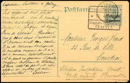 "GIVRY 11 IV 16", Klar Auf GA-Karte 5 C. Mit Zensur Nach Courtrai, Katalog: P 1 GAGIVRY 11 IV 16, Clear On... - 1° Guerre Mondiale