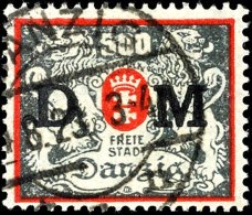 500 Mark Dienstmarke 1923, Zeitgerecht Entwertet "Danzig *1n ..8.23", Fotoattest Soecknick BPP (2017): "echt Und... - Autres & Non Classés