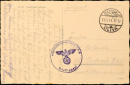 Arbeitskommando Stalag XX A, Briefstempel Auf Ansichtskarte Langer Markt Als Feldpost Ab Danzig Oliva 19.5.41 Nach... - Autres & Non Classés